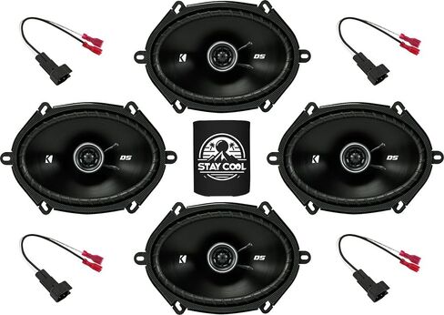 KICKER Front and Rear Door 6x8 Speakers Kit for Ford F-650/F-750 2016-2019 Upgrade Kit - 2 Pairs of DS Series 6x8 Inch Coaxial Speakers with Harnesses - DSC680, 43DSC6804 in Kuwait