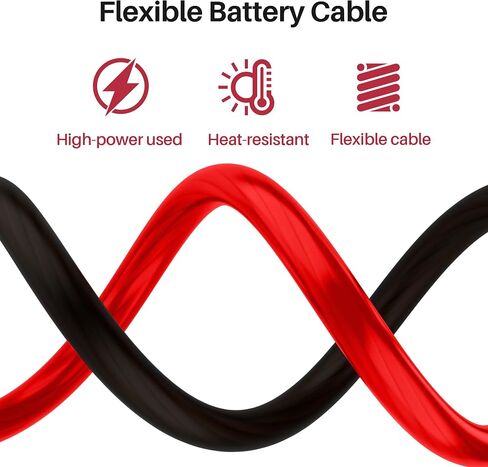Big 3 Complete Upgrade Electrical Wiring Kit, True Spec 1/0 Gauge Copper Clad Aluminum Battery Cable, Primary Automotive Wire, Car Amplifier Power & Ground Cable Kit, Car Audio Speaker Systems in Kuwait