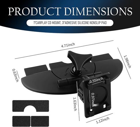 2026 Upgraded CD Slot Mount for Carplay Screen,CD Mount for Carplay Screen Stable Viewing with 360° Adjustable,Deep Clamps Carplays CDs Mounts Compatible with 7-11" Monitors in Saudi Arabia
