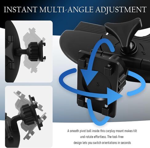 2026 Upgraded CD Slot Mount for Carplay Screen,CD Mount for Carplay Screen Stable Viewing with 360° Adjustable,Deep Clamps Carplays CDs Mounts Compatible with 7-11" Monitors in Saudi Arabia