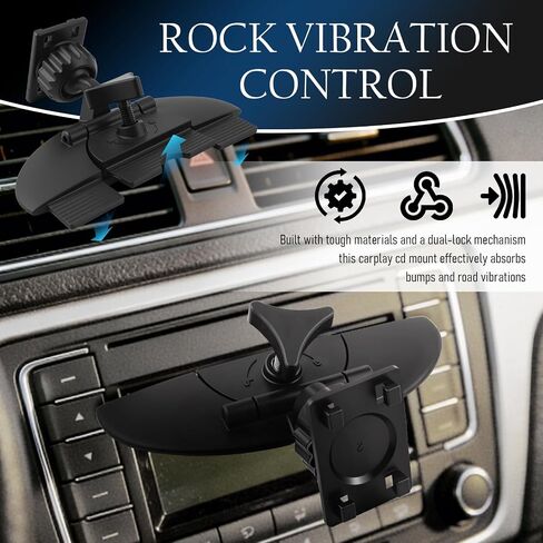 2026 Upgraded CD Slot Mount for Carplay Screen,CD Mount for Carplay Screen Stable Viewing with 360° Adjustable,Deep Clamps Carplays CDs Mounts Compatible with 7-11" Monitors in Saudi Arabia