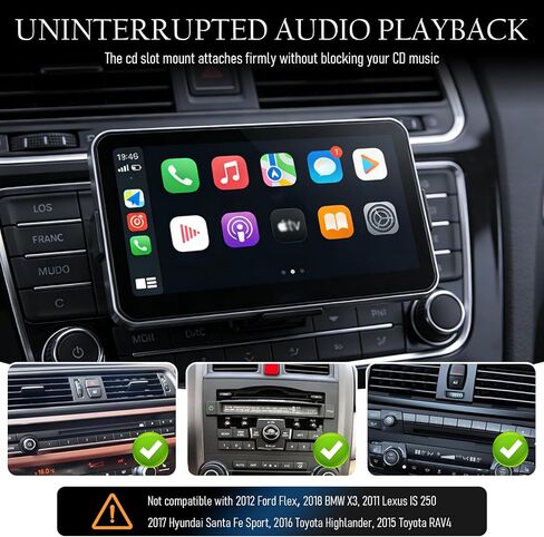 2026 Upgraded CD Slot Mount for Carplay Screen,CD Mount for Carplay Screen Stable Viewing with 360° Adjustable,Deep Clamps Carplays CDs Mounts Compatible with 7-11" Monitors in Saudi Arabia