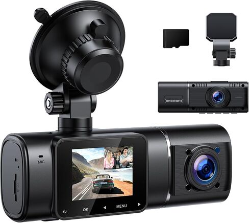 LAMTTO Dual Dash Cam Front and Inside,Dash Camera for Cars with 32GB Card in Kuwait