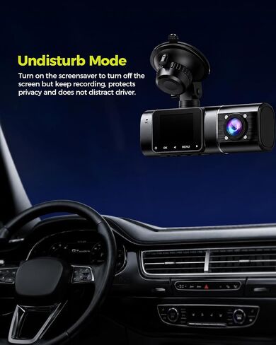 LAMTTO Dual Dash Cam Front and Inside,Dash Camera for Cars with 32GB Card in Kuwait