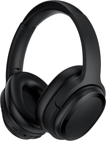 Hybrid Active Noise Cancelling Headphones Wireless Bluetooth Headphones Over Ear Wireless with Deep Bass, Clear Calls, Comfortable Fit, 30H Playtime, Travel Case, Black Pair in Kuwait