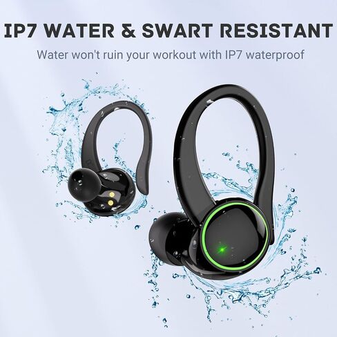 for Samsung Galaxy S23 S4 S25+ Ultra Bluetooth 5.3 Headphones 3D Stereo with Earhook, 40H Touch Control Over Ear Headphones, IP7 Waterproof Earphones Built-in Mic for Running Workout Sport in Kuwait