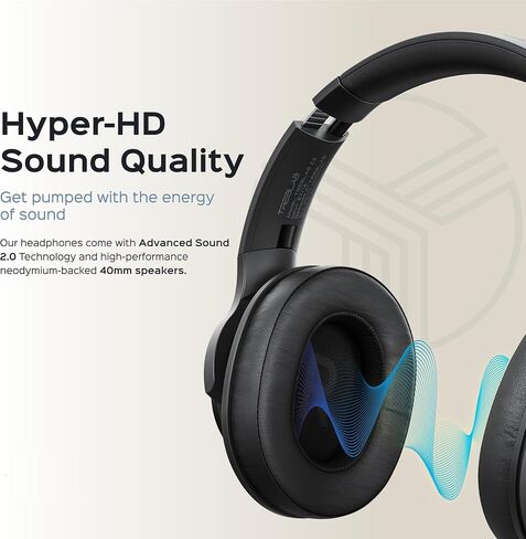 TREBLAB Z2 Wireless Over Ear Headphones Bluetooth, Hybrid ANC, 35H(Renewed) in Kuwait