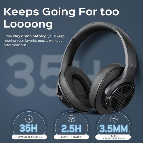 TREBLAB Z2 Wireless Over Ear Headphones Bluetooth, Hybrid ANC, 35H(Renewed) in Kuwait
