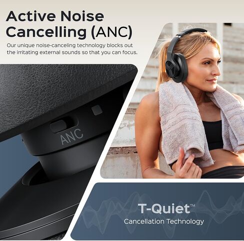 TREBLAB Z2 Wireless Over Ear Headphones Bluetooth, Hybrid ANC, 35H(Renewed) in Kuwait