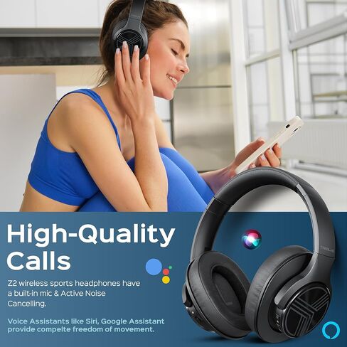 TREBLAB Z2 Wireless Over Ear Headphones Bluetooth, Hybrid ANC, 35H(Renewed) in Kuwait