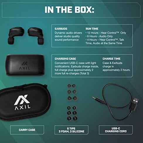 AXIL XCOR PRO Bluetooth Earbuds + X20 Noise Reduction Ear Plugs Bundle in Kuwait