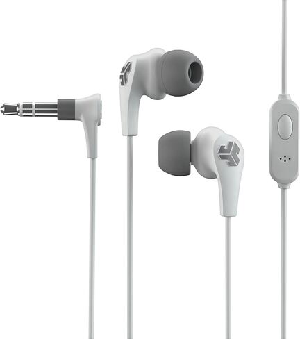 Audio JBuds Pro Signature Wired Earbuds with Microphone and Track Controls, Titanium 10mm Drivers with Custom Fit Gel Tips and Cush Fins, Pink-White in Kuwait