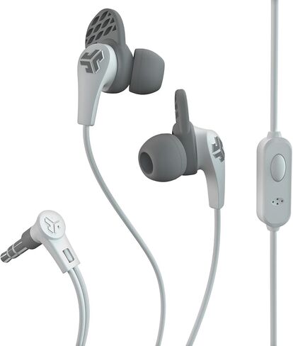 Audio JBuds Pro Signature Wired Earbuds with Microphone and Track Controls, Titanium 10mm Drivers with Custom Fit Gel Tips and Cush Fins, Pink-White in Kuwait