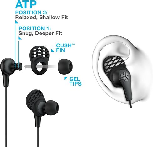 Audio JBuds Pro Signature Wired Earbuds with Microphone and Track Controls, Titanium 10mm Drivers with Custom Fit Gel Tips and Cush Fins, Pink-White in Kuwait