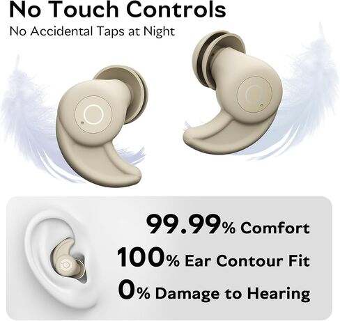 OHAYO A10 Sleep Earbuds Bluetooth 6.0 Noise Isolation Headphones for Side Sleepers No Touch Control Tiny Sleeping Ear Buds, White Noise APP in Kuwait