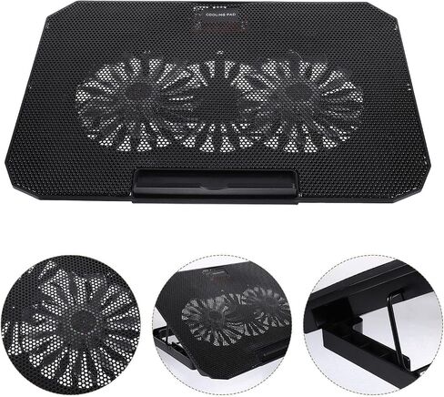 USB Laptop Cooler for 14 to 15.6 Inch Laptop, Black ABS in Kuwait
