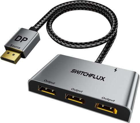 DisplayPort Splitter for 3 Monitors Adapter |4K@60Hz| DP Splitter Extended Display 1 in 3 Out MST Hub for Multiple Monitor Compatible with PC,NVIDIA/AMD Graphic Card in Kuwait