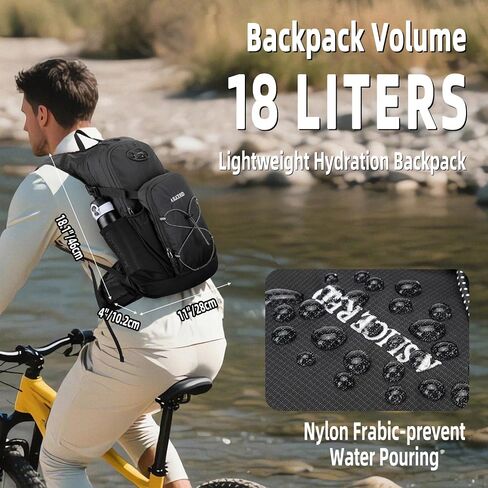 Hydration Backpack, Lightweight Water Backpack for Hiking with 3L Leak Proof Water Bladder, Insulated Hydration Pack Ideal for Hiking and Cycling, 18L in Kuwait