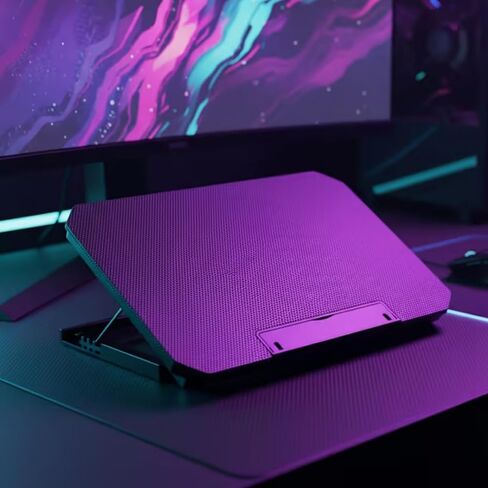 Laptop Cooling Stand with Fans Foldable Laptop Cooling Pad with Fans Ergonomic for Power Users, Professionals, Home Office, Array, Black in Kuwait