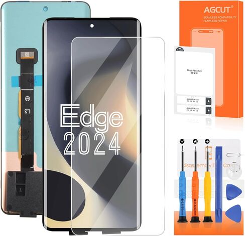 AGCUT Original for Moto Edge 2024 Screen Replacement for Moto Edge 2024 LCD Display XT2405 LCD Digitizer Touch Screen Assembly Repair Kits Black No Frame in Kuwait