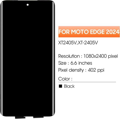 AGCUT Original for Moto Edge 2024 Screen Replacement for Moto Edge 2024 LCD Display XT2405 LCD Digitizer Touch Screen Assembly Repair Kits Black No Frame in Kuwait