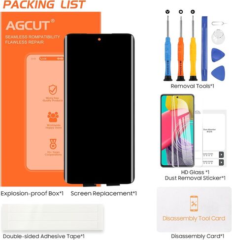 AGCUT Original for Moto Edge 2024 Screen Replacement for Moto Edge 2024 LCD Display XT2405 LCD Digitizer Touch Screen Assembly Repair Kits Black No Frame in Kuwait