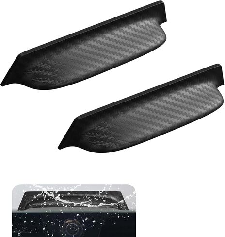 2PCS Universal Backup Camera Rain Shield, ABS Rear View Camera Anti-Rain Cover, Weatherproof Lens Hood Protector, Sunshade Visor Anti-Glare Reverse Camera Guard for Cars SUVs Trucks (Black) in Kuwait