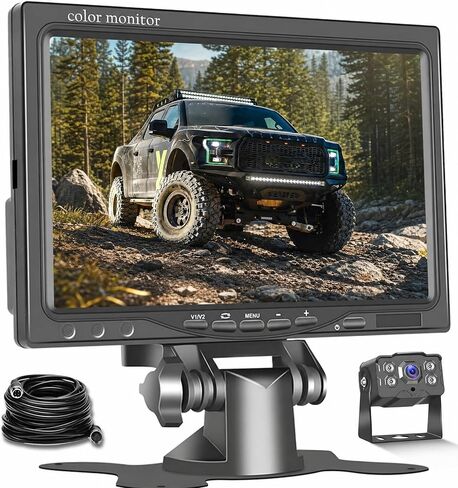 Backup Camera for Truck 7 Inch Monitor Rear View Camera for Truck/Car/Pickup/SUV/ IP66 Waterproof Night Vision in Kuwait