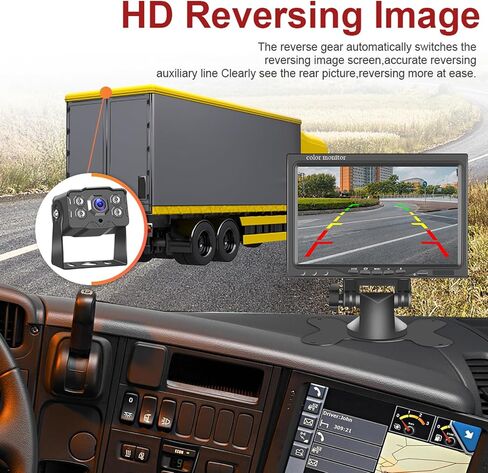 Backup Camera for Truck 7 Inch Monitor Rear View Camera for Truck/Car/Pickup/SUV/ IP66 Waterproof Night Vision in Kuwait