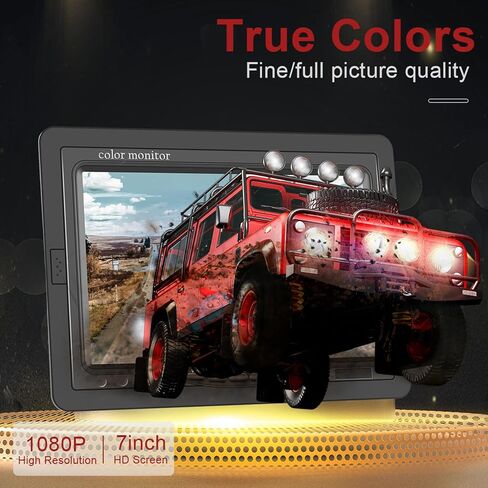 Backup Camera for Truck 7 Inch Monitor Rear View Camera for Truck/Car/Pickup/SUV/ IP66 Waterproof Night Vision in Kuwait