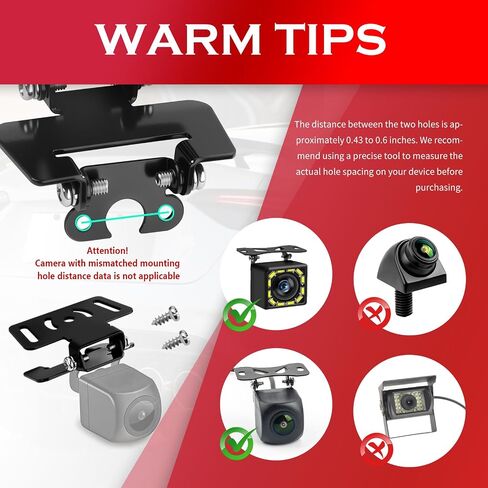 Car Rear Camera Mount Kit,Sturdy Car Backup Camera Mount Rotates 180° for Fixing Cars Dash Cam & Rear View Cameras,Professional Rears Dash Cam Mounts for Windshield with Screws in Kuwait