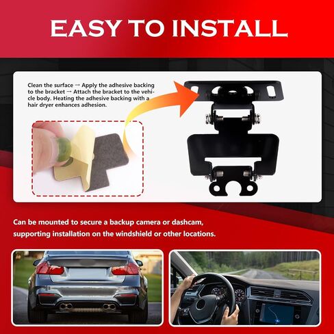 Car Rear Camera Mount Kit,Sturdy Car Backup Camera Mount Rotates 180° for Fixing Cars Dash Cam & Rear View Cameras,Professional Rears Dash Cam Mounts for Windshield with Screws in Kuwait