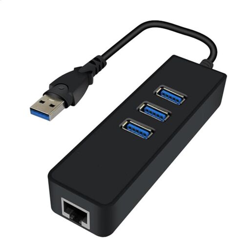 USB to Ethernet Adapter with 3 Super USB 3.0 Ports for Laptop Desktop in Kuwait