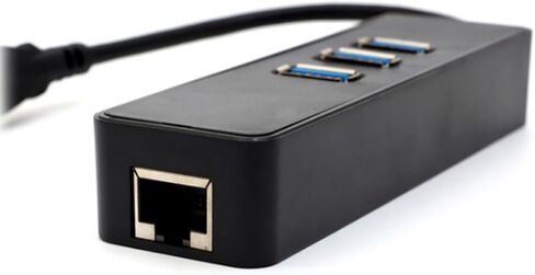 USB to Ethernet Adapter with 3 Super USB 3.0 Ports for Laptop Desktop in Kuwait