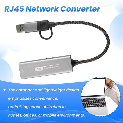 USB 3.2 Ethernet Adapter 5Gbps USB-C Type-C Port for Laptop Users in Kuwait