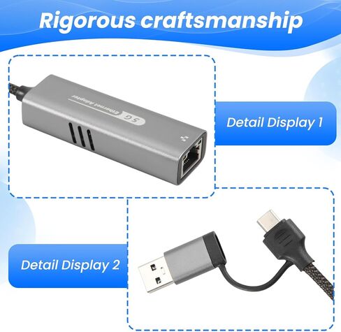 USB 3.2 Ethernet Adapter 5Gbps USB-C Type-C Port for Laptop Users in Kuwait