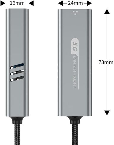 USB 3.2 Ethernet Adapter 5Gbps USB-C Type-C Port for Laptop Users in Kuwait