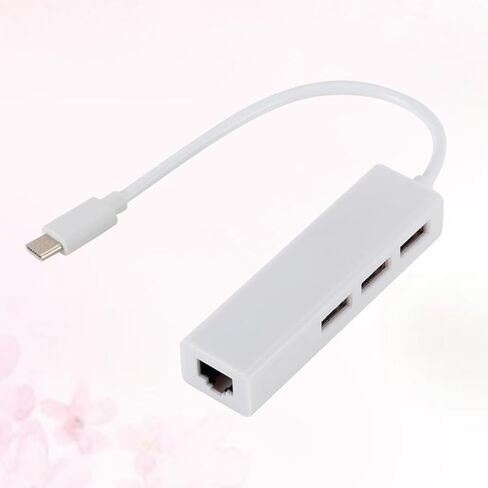 Toyvian USB C to Rj45 10/100mbps Network Adapter with 3 USB Ports in Kuwait