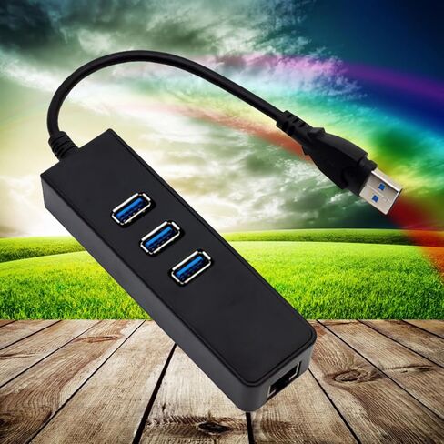 USB Ethernet Adapter with 3 USB 3.0 Ports 10/100/1000 Per Second in Kuwait