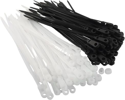 Bivethoi Zip Ties with Screw Hole, 7.87 Inch, 200 Pcs, Black & White in Kuwait