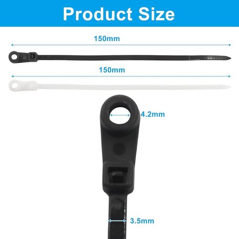 Bivethoi Zip Ties with Screw Hole, 7.87 Inch, 200 Pcs, Black & White in Kuwait