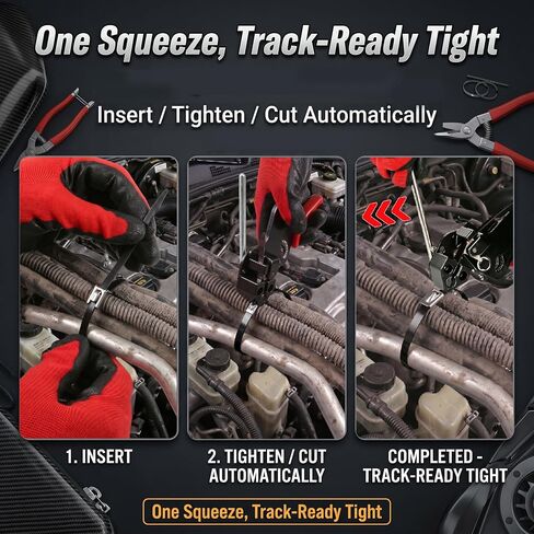 Metal Zip Tie Gun Kit: 316 Ties for exhaust wrap, mufflers and hot in Kuwait