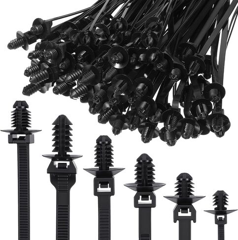 300 Pcs Push Mount Cable Ties Automotive, Zip Tie Automotive Clips in Kuwait