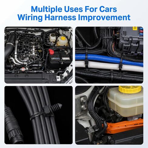300 Pcs Push Mount Cable Ties Automotive, Zip Tie Automotive Clips in Kuwait