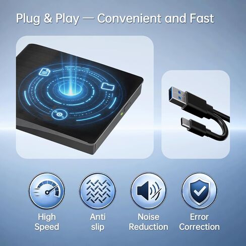 Yaeonku External Blu Ray Drive Support Read/Burn, 3D Blu Ray Burner for PC in Kuwait