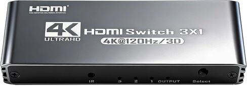 HDMI 2.0 Switch 3X1 4K@120Hz HDMI Switcher with Remote Control Supports DTS Dolby Compatible with Laptops PC Xbox Series PS5 / PS4 Projector and More in Kuwait
