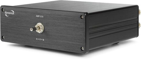 Dynavox AMP-S III Amplifier and Speaker Switch Aluminium Housing 2 Pairs of Speakers to 1 Audio Amplifier or 2 Amplifier to 1 LS Pair - Banana Plug / Clamp Connection - Black in Kuwait