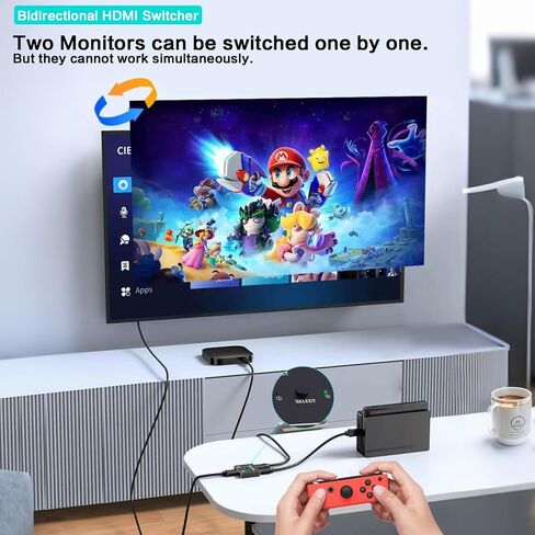 Poyiccot HDMI Switch Splitter 8K@60Hz, Aluminum Bidirectional HDMI Switcher 2 in 1 Out, 2.1 Hub with USB C Power Cable Support HDCP2.2 Compatible with Xbox PS5/4 Blu-Ray Player Fire Stick in Kuwait