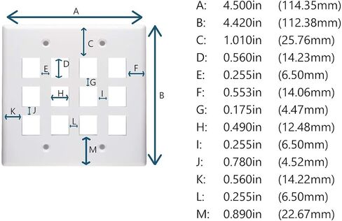 Networx Keystone Wall Plates (12 PORT, WHITE) in Kuwait
