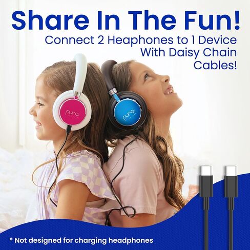 Puro Sound Labs BT2200 Plus Volume Limited Headphones for Kids - Bluetooth, Studio-Grade Audio, Over-Ear & Comfy Design, 20-Hour Battery Life, Easy to Connect Wireless Headphones for Kids, Blue & Pink in Kuwait
